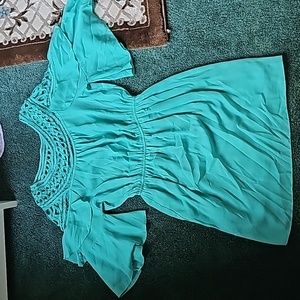 Bright teal dress